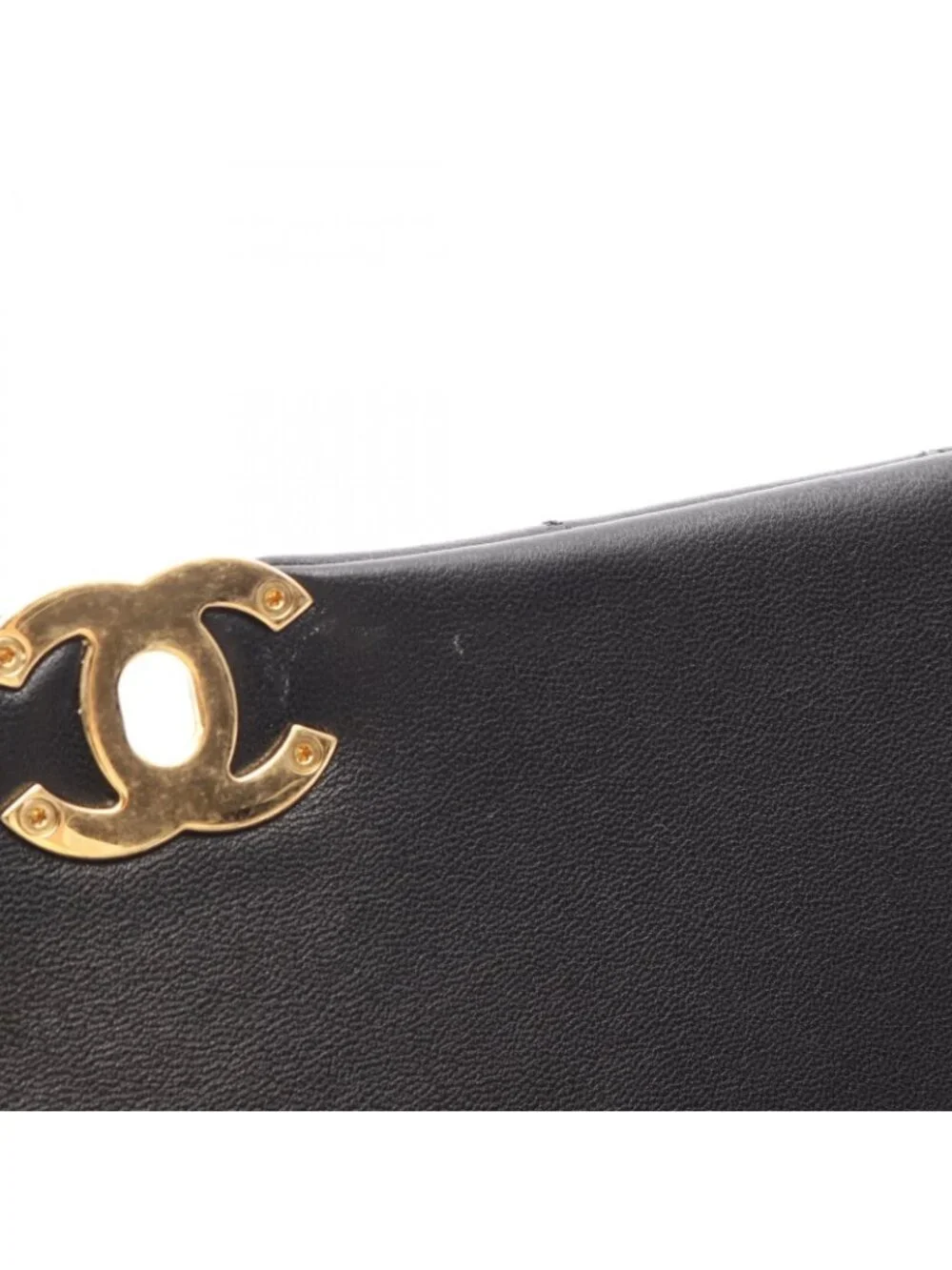 Chanel Handbag Quilted Chain Clutch Black Lambskin